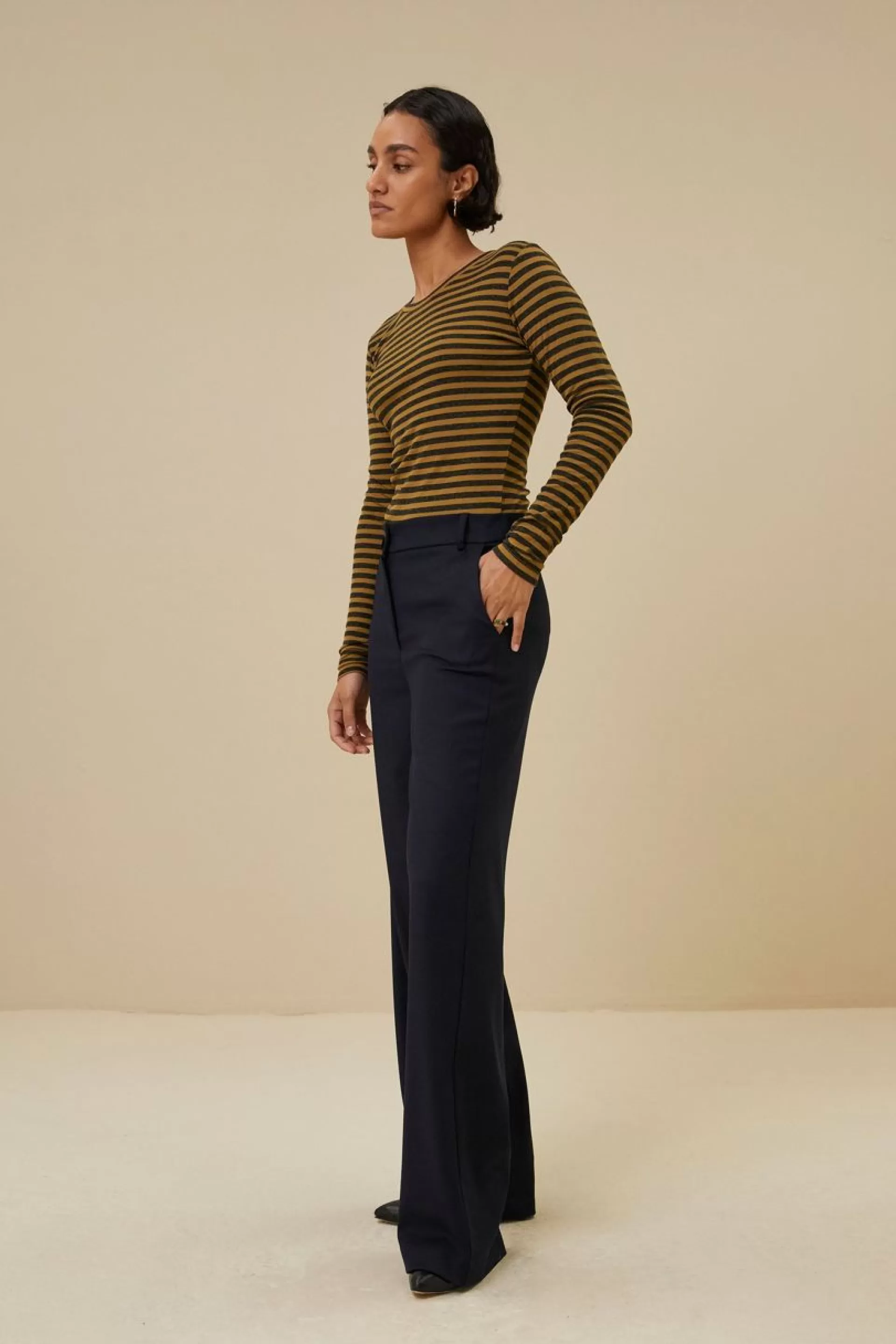 Basic Ls Melange Stripe Top*By bar Outlet